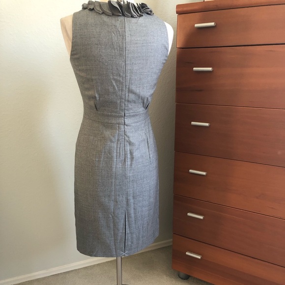 NWT J. Crew Gray Dress Ruffle Neckline - Picture 5 of 8